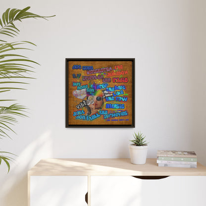 drop the beat - framed canvas art (brown papyrus)