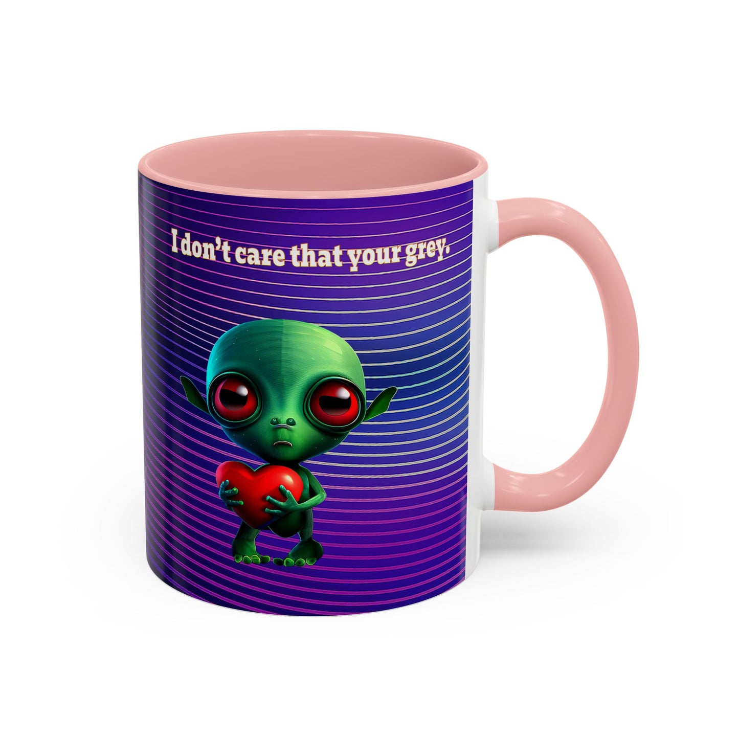 I don't care that your grey - Accent Mug (purple wave)