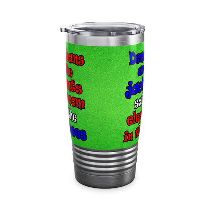 donkeys and elephants - Ringneck Tumbler, 20oz (green turf)