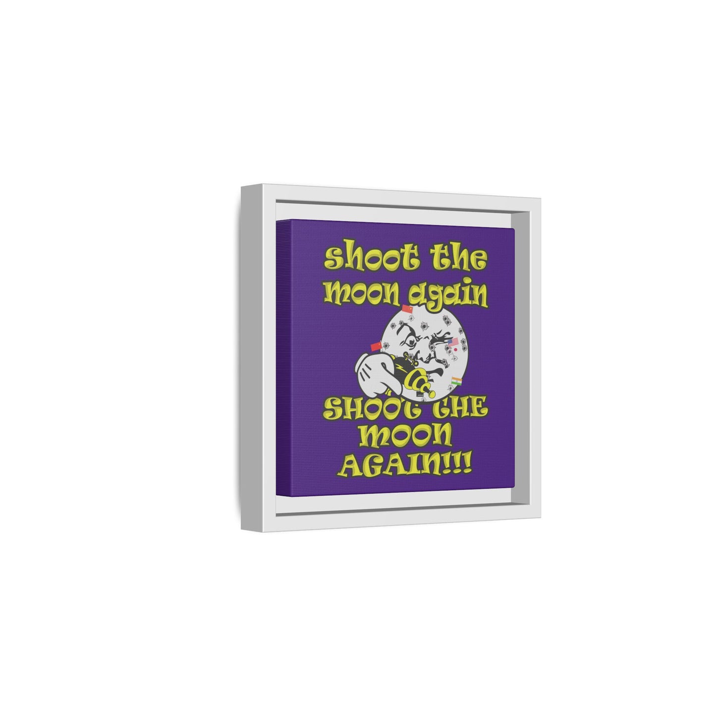 shoot the moon again - framed canvas art (purple)