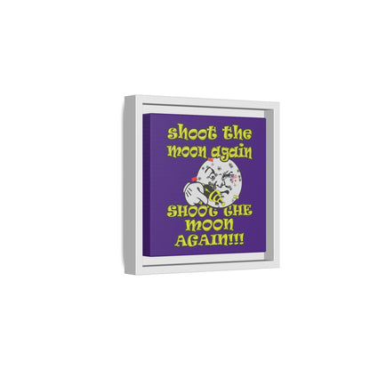 shoot the moon again - framed canvas art (purple)