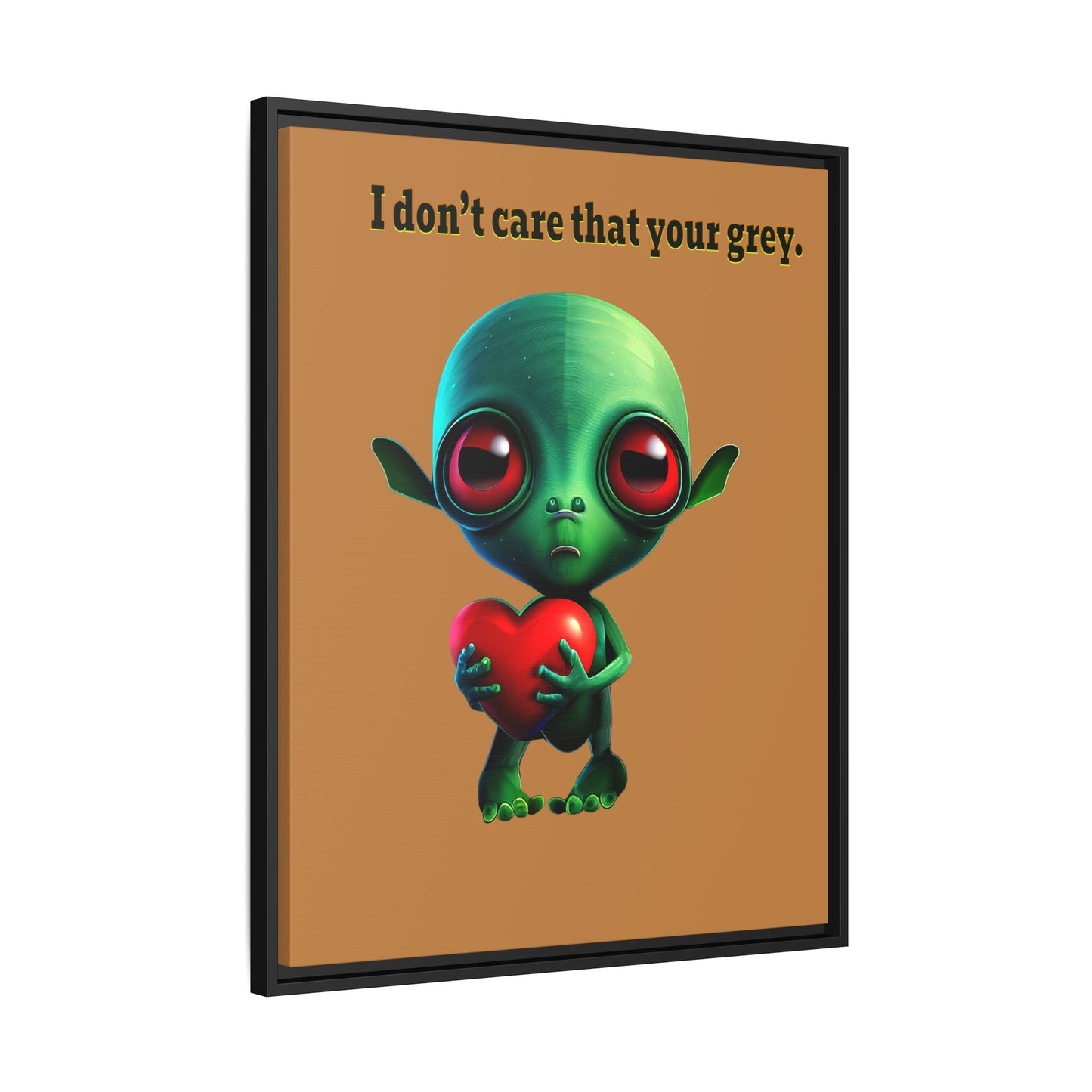 I don't care that your grey - framed canvas art (light brown)