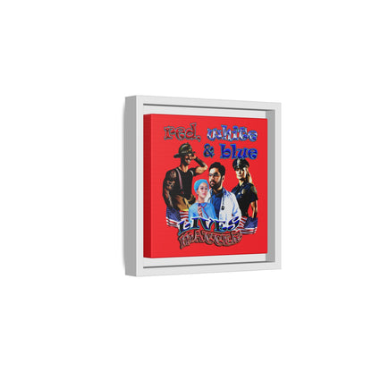 rw&b lives matter - framed canvas art (red)