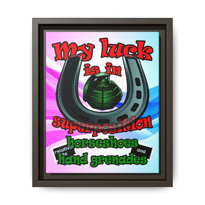 my luck - framed canvas art (light blue-pink wave)