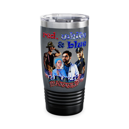 rw&b lives matter - Ringneck Tumbler, 20oz (grey-light grey)