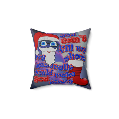 santa's shoes - Spun Polyester Square Pillow - (grey-pink wave)