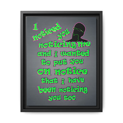 noticed you noticing - framed canvas art (grey-light grey)