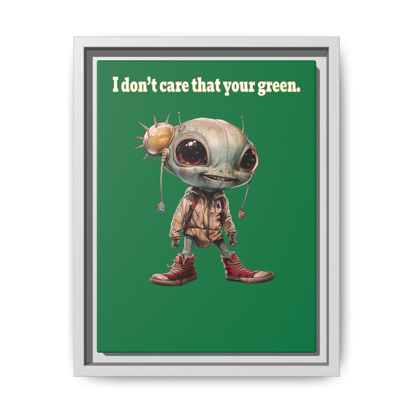 I don't care that your green - framed canvas art (dark green)