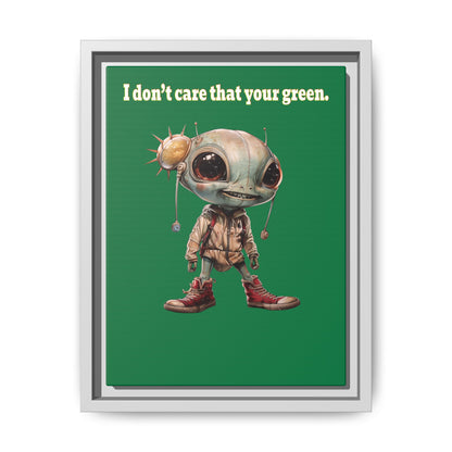 I don't care that your green - framed canvas art (dark green)