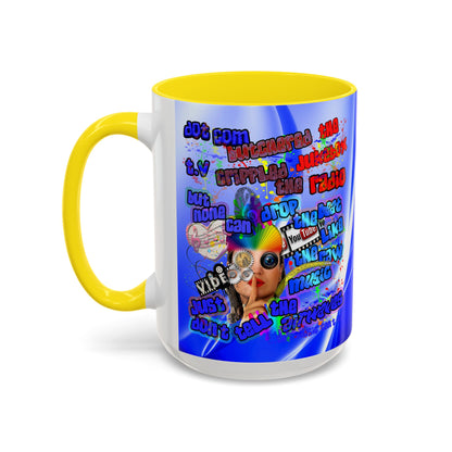 drop the beat - Accent Mug (blue-white wave)