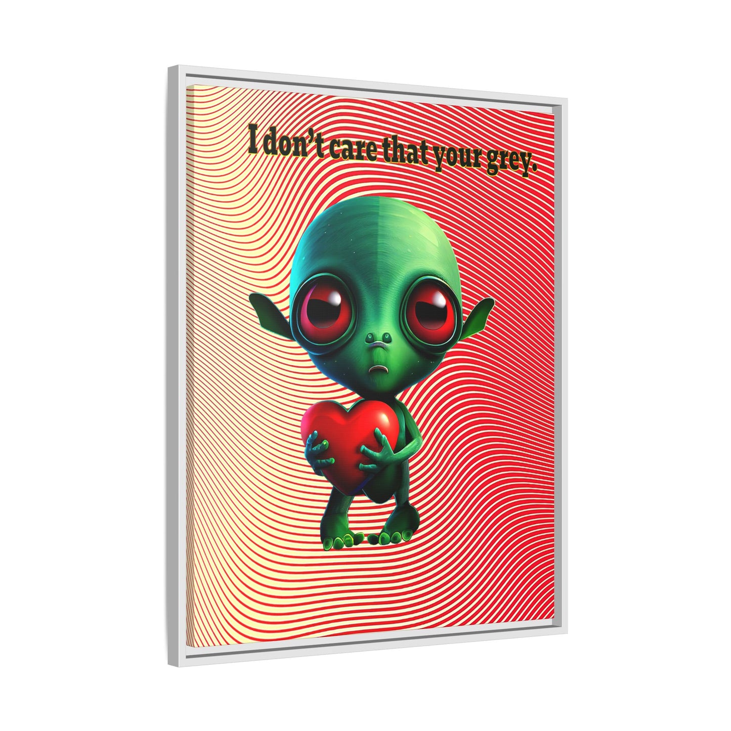 I don't care that your grey - framed canvas art (yellow-orange wave)