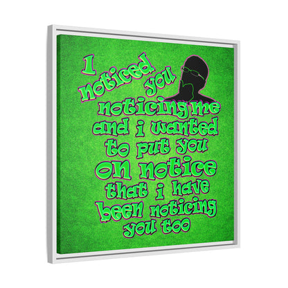 noticed you noticing - framed canvas art (green turf)