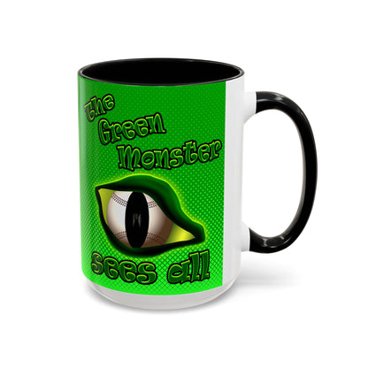 green monster - Accent Mug (logo green)