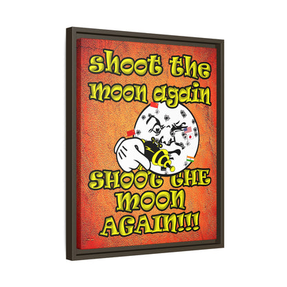 shoot the moon again - framed canvas art (burnt orange)
