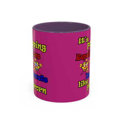 popping like popcorn - Accent Mug (pink)