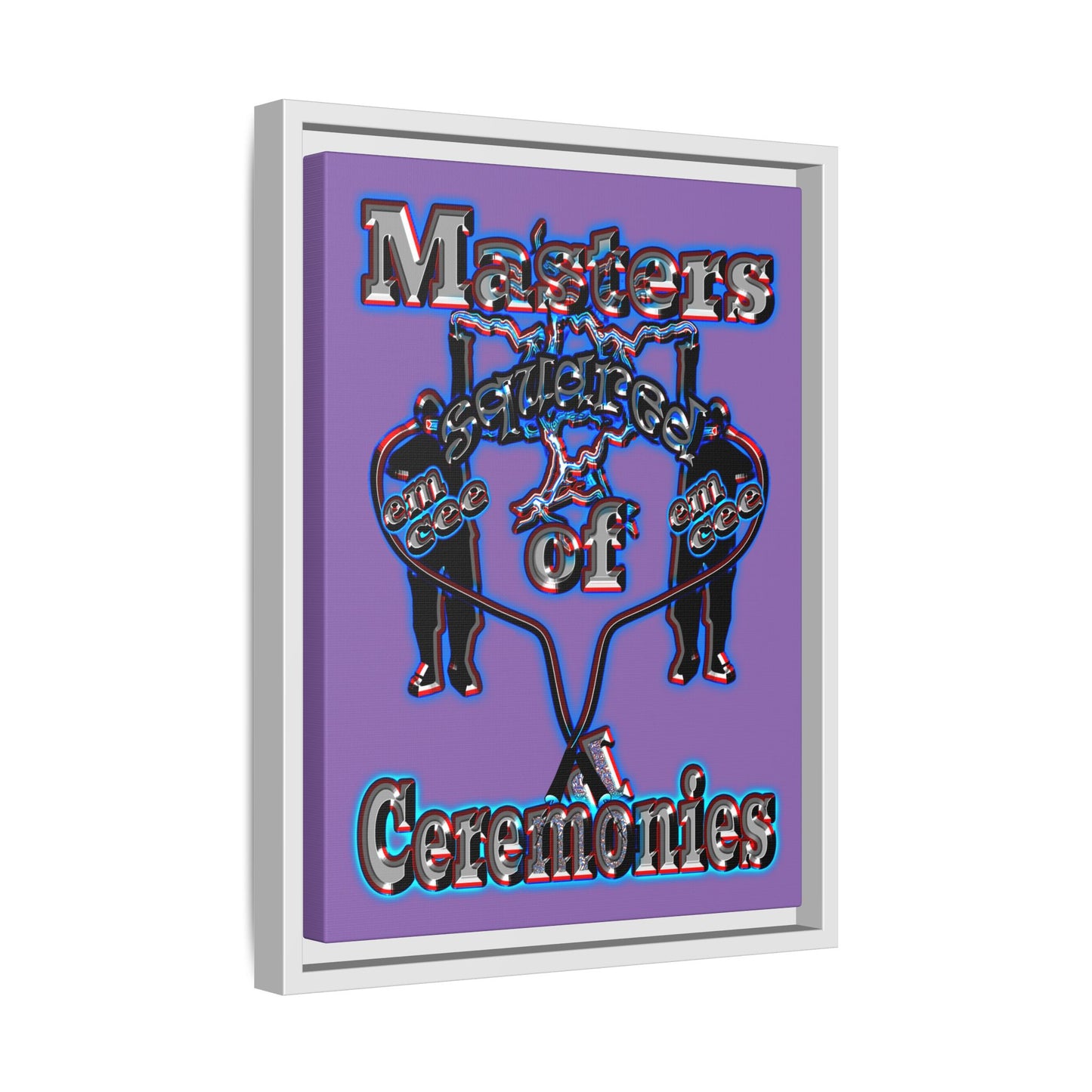 em cee squared - framed canvas art (light purple)
