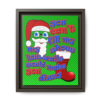 santa's shoes - framed canvas art (logo green)