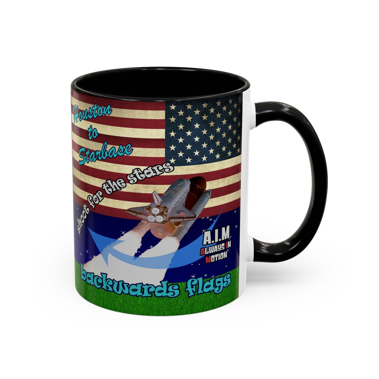 shoot for the stars - Accent Mug ('snoops' background)