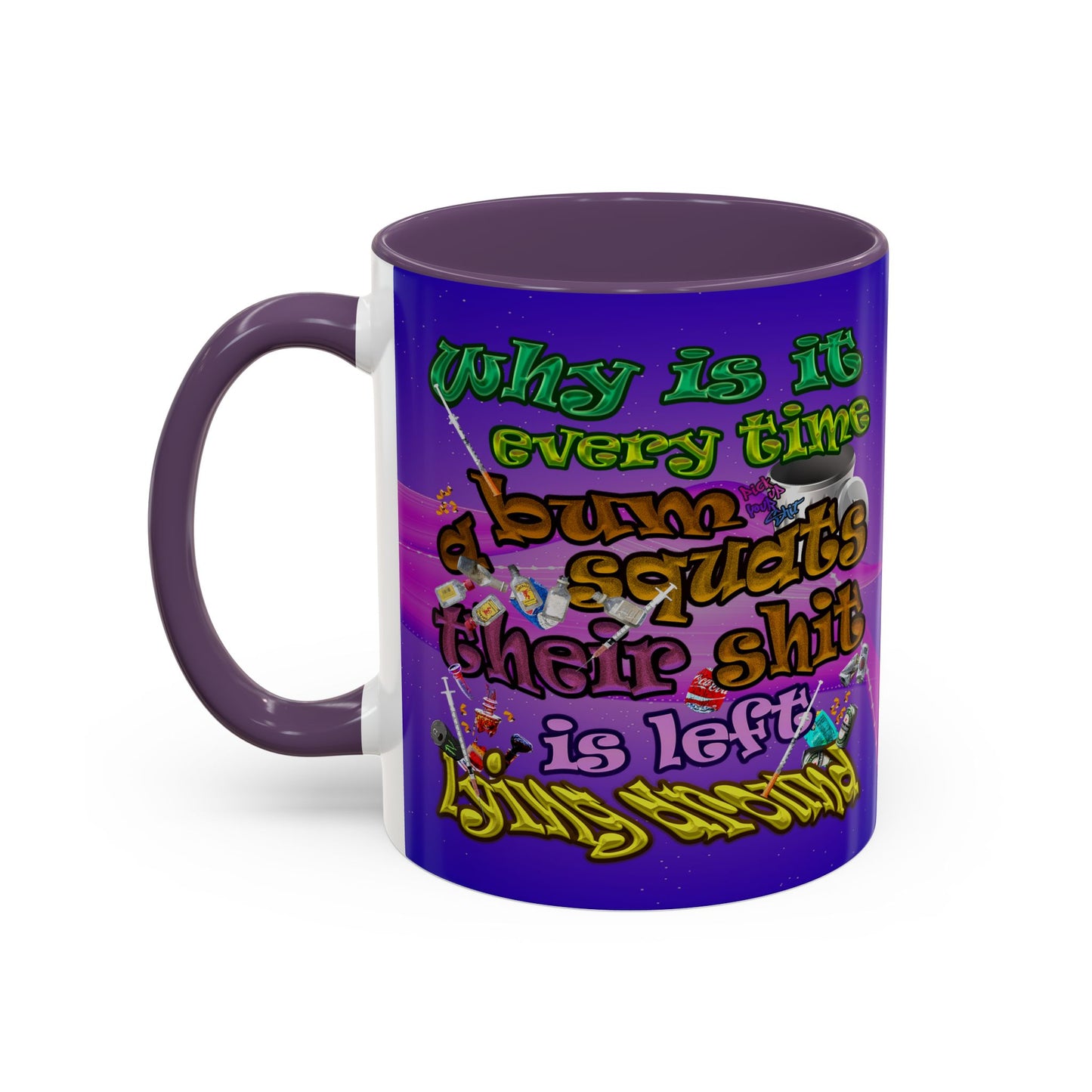 the bum's shit - Accent Mug (purple-pink wave)