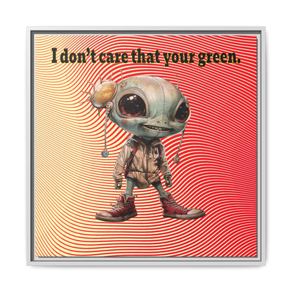 I don't care that your green - framed canvas art (yellow-orange wave)