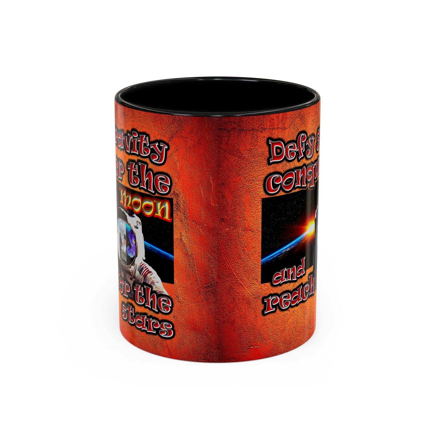 defy conquer reach - Accent Mug (burnt orange)