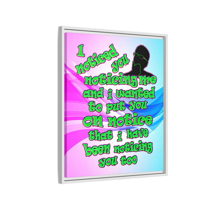 noticed you noticing - framed canvas art (light blue-pink wave)