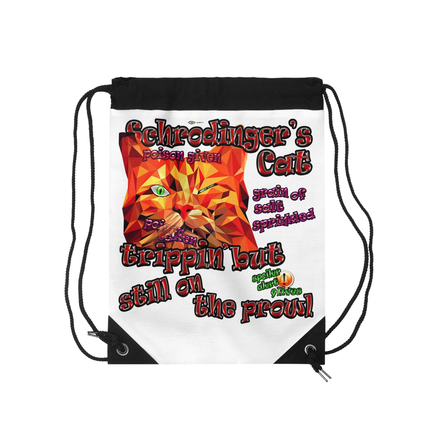 schrodinger's cat - Drawstring Bag (white)