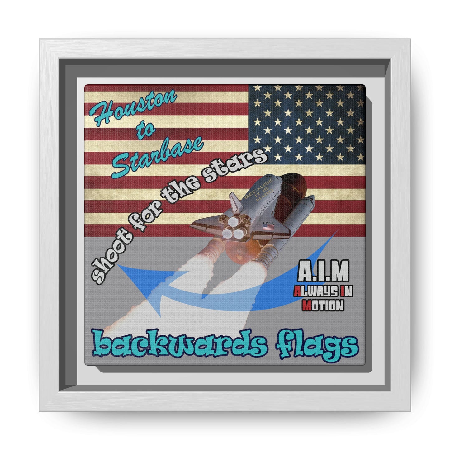 shoot for the stars - framed canvas art (grey)