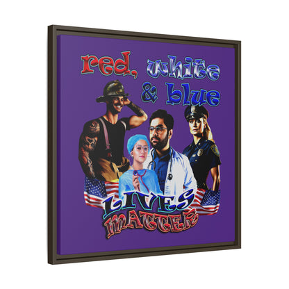 rw&b lives matter - framed canvas art (purple)