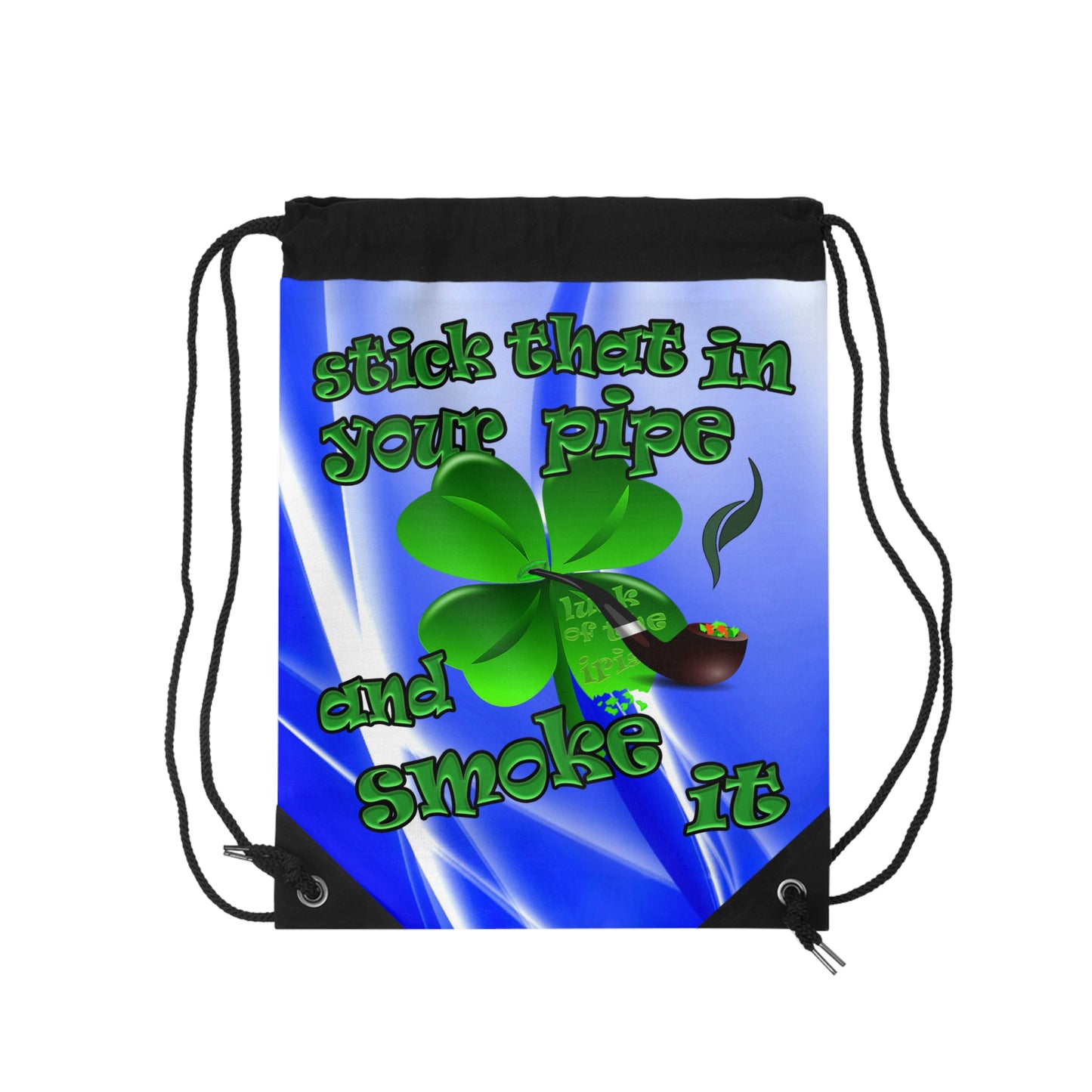 celtics logo - Drawstring Bag (blue-white wave)