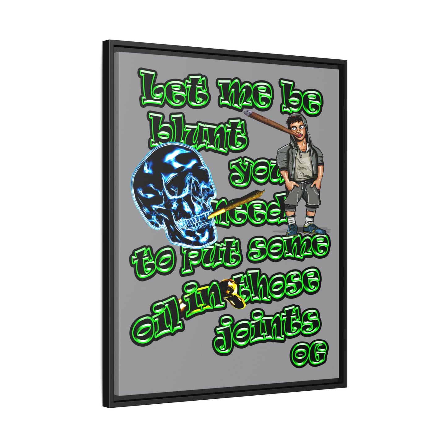 og - framed canvas art (grey)