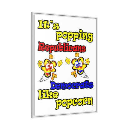 popping like popcorn - framed canvas art (white)