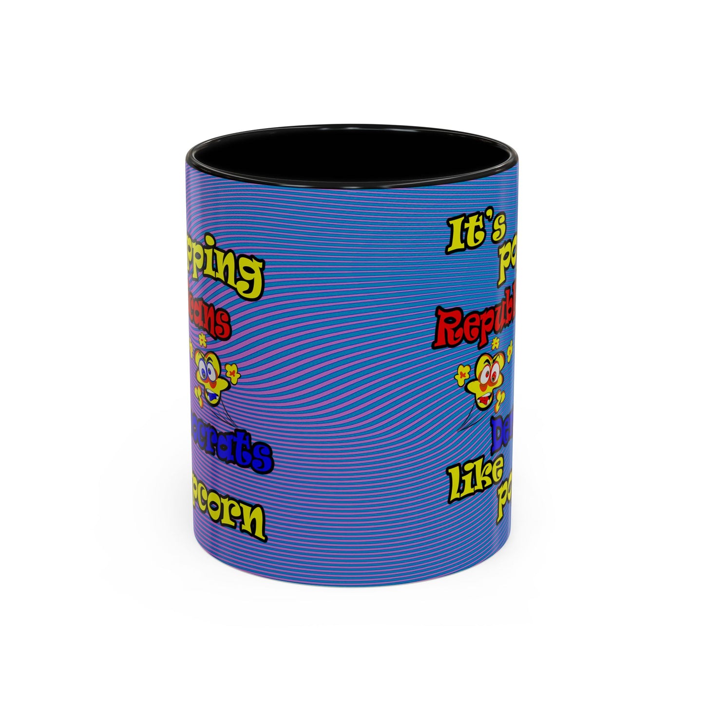 popping like popcorn - Accent Mug (light blue-purple wave)