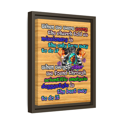 doggystyle - framed canvas art (butterscotch wood finish)