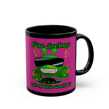 disc jockey - Black Mug (pink)