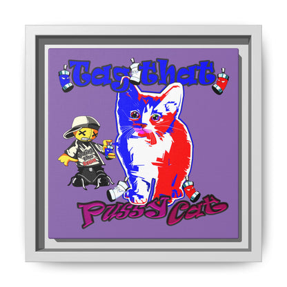 tag that - framed canvas art (light purple)