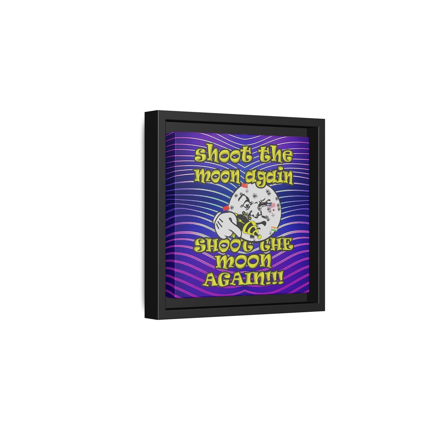 shoot the moon again - framed canvas art (purple wave)