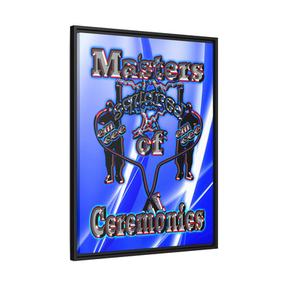 em cee squared - framed canvas art (blue-white wave)