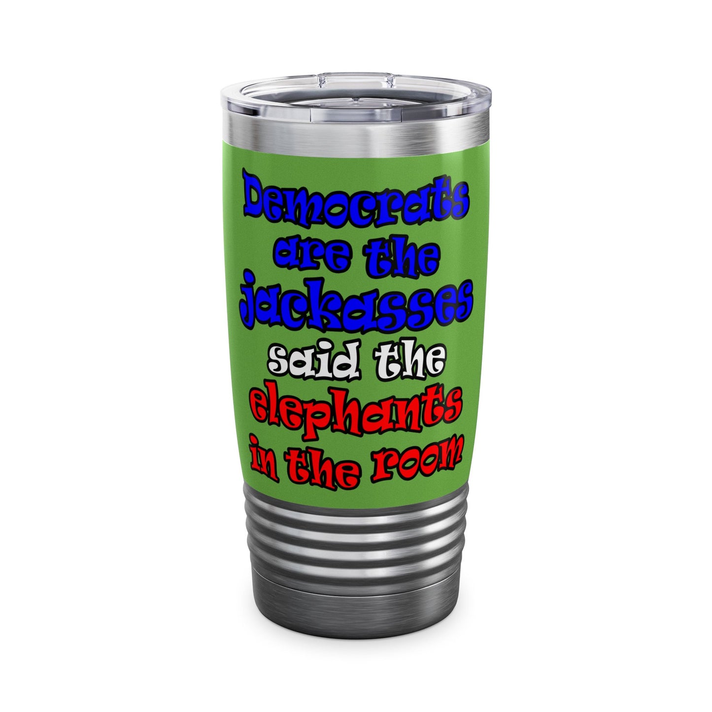 donkeys and elephants - Ringneck Tumbler, 20oz (green)