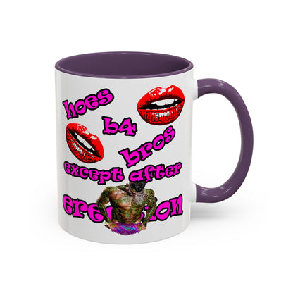 hoes b4 bros - Accent Mug (white)