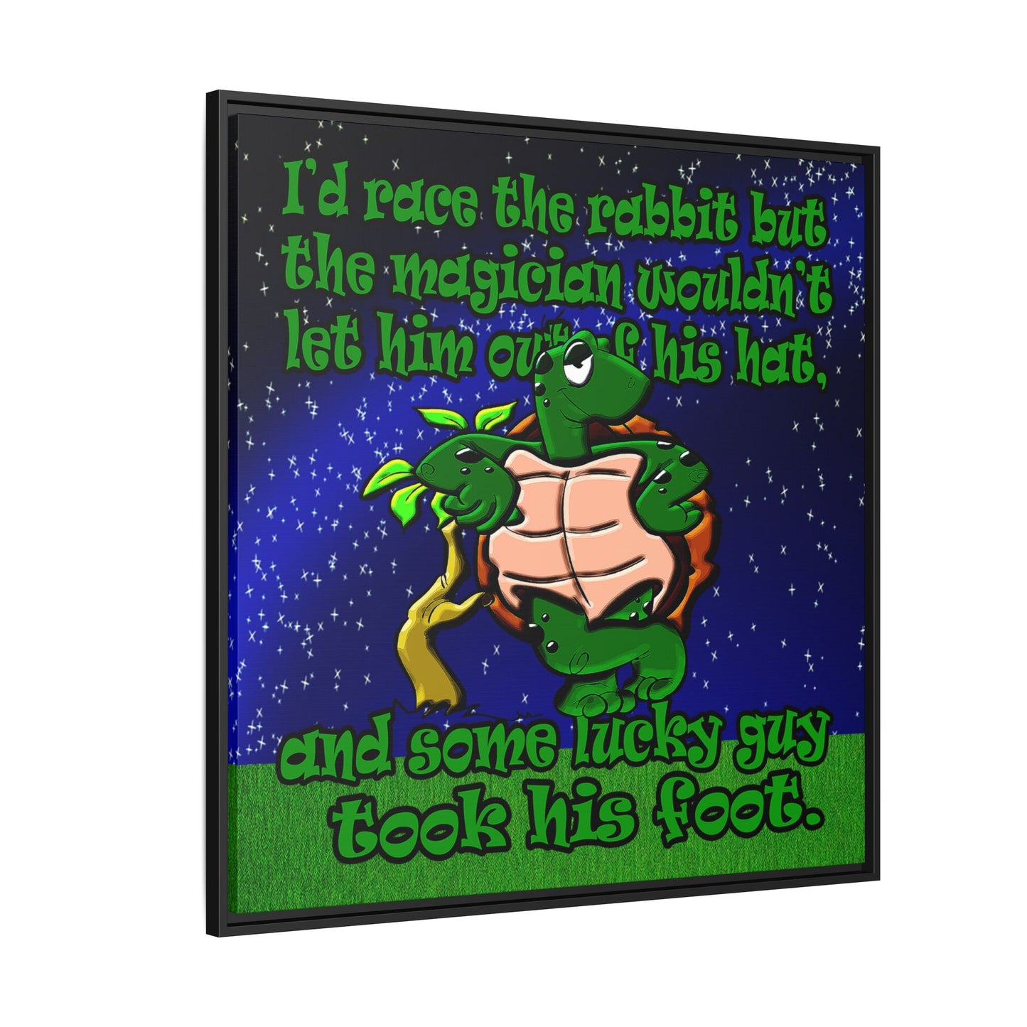 turtle race - framed canvas art ('snoops' background)