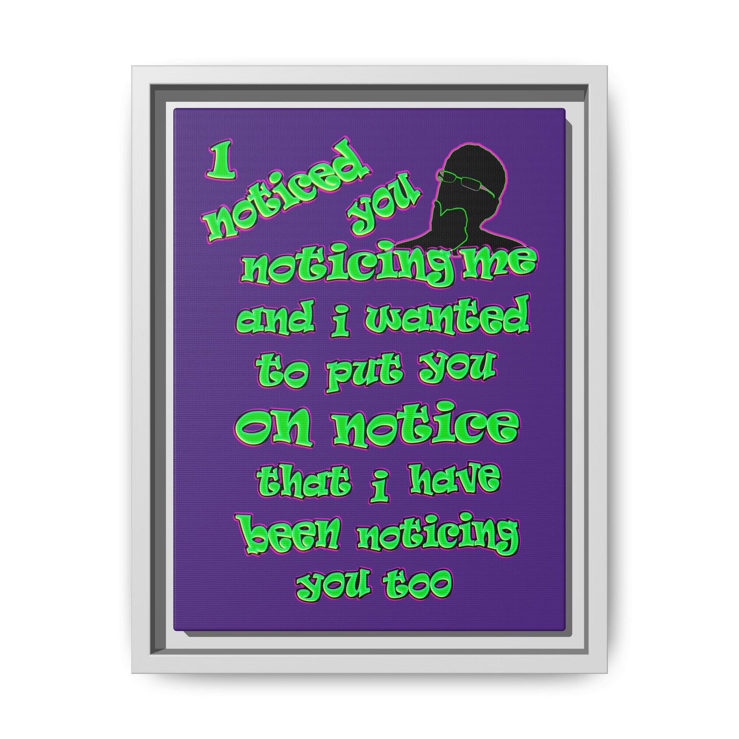 noticed you noticing - framed canvas art (purple)