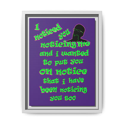 noticed you noticing - framed canvas art (purple)