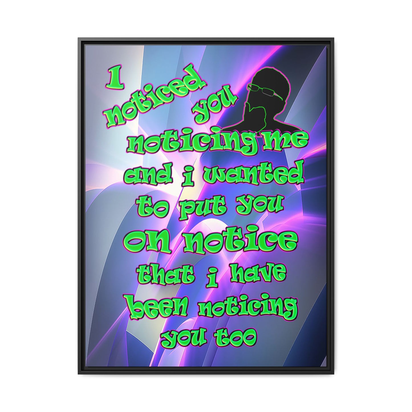 noticed you noticing - framed canvas art (grey-pink wave)