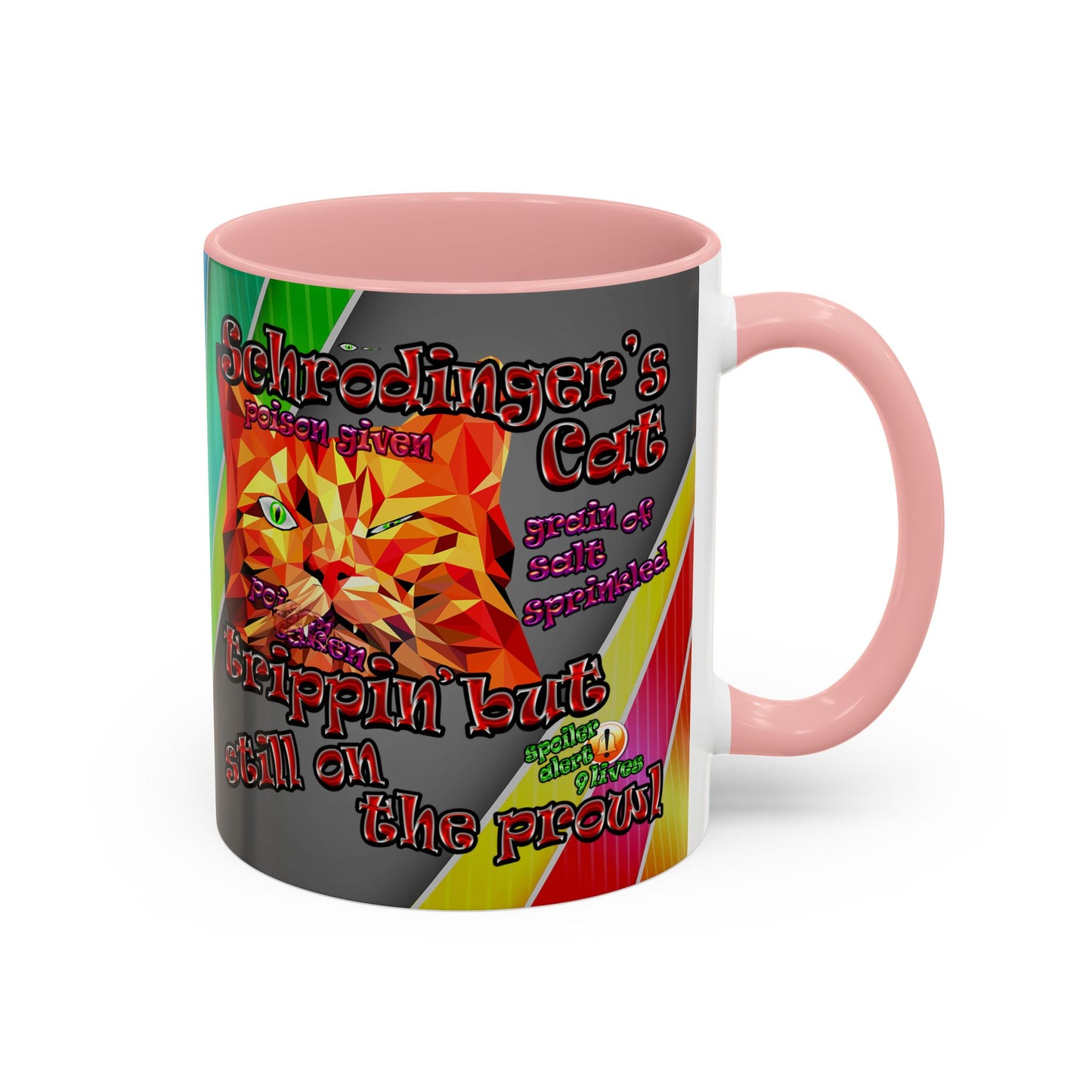 schrodinger's cat - Accent Mug (rainbow split)