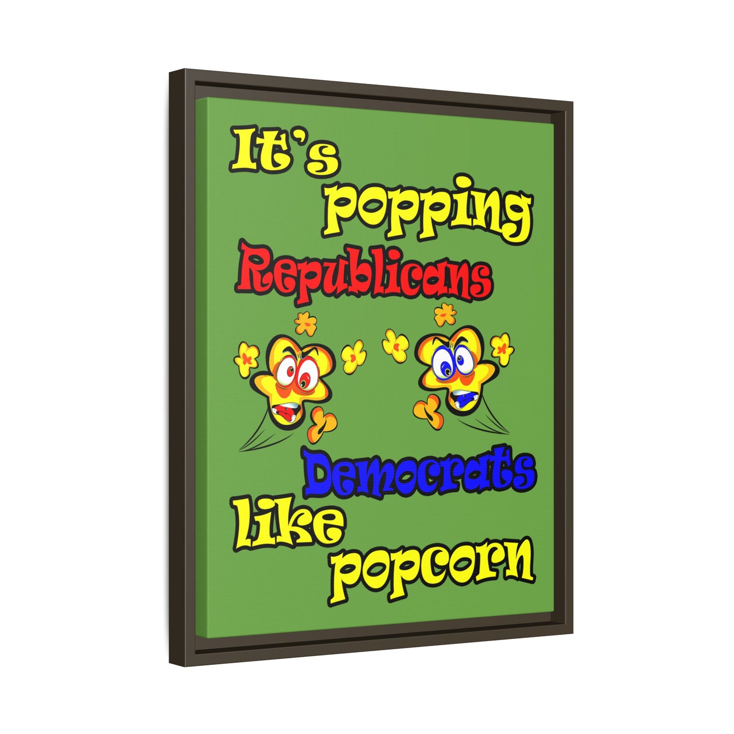 popping like popcorn - framed canvas art (green)