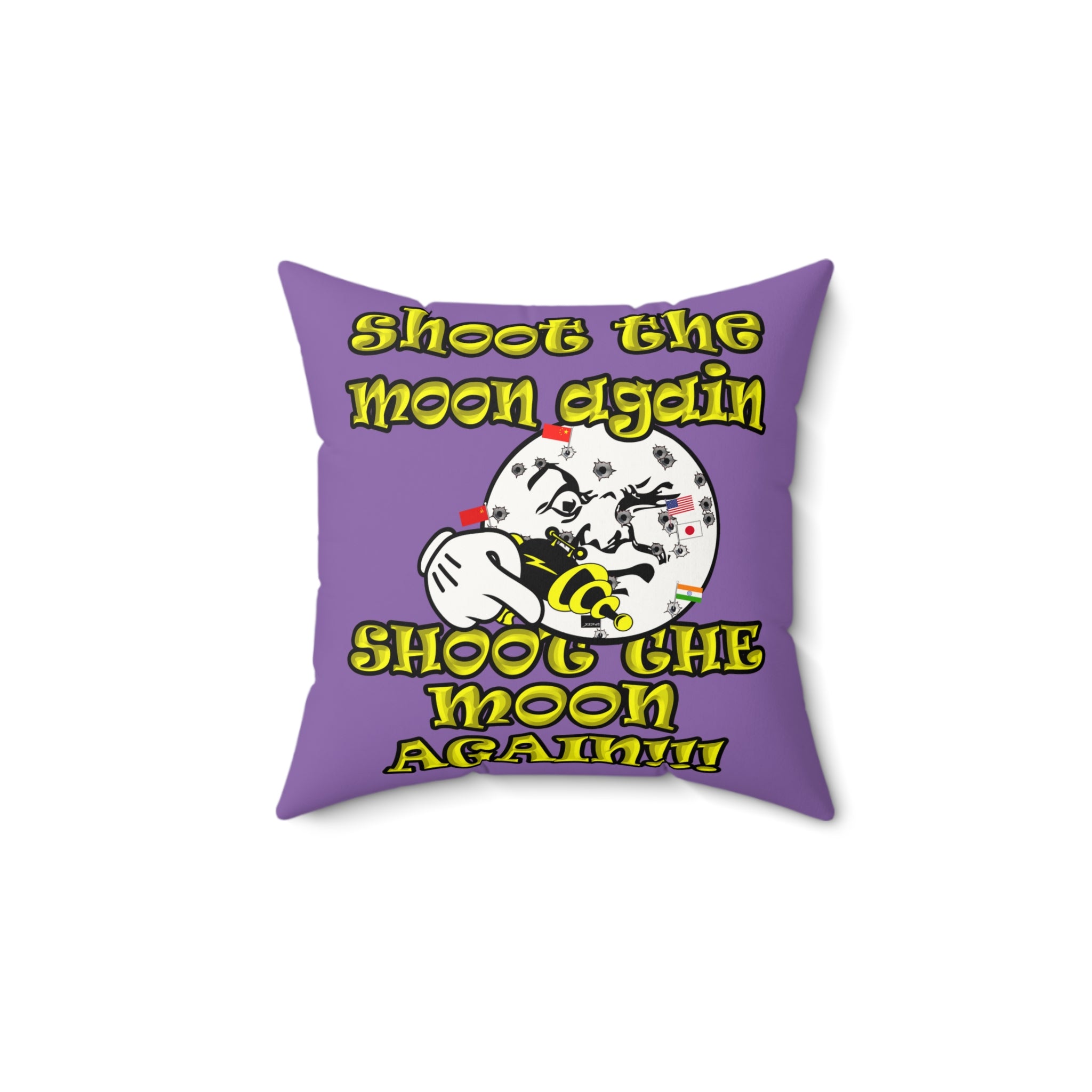 shoot the moon again - Faux Suede Square Pillow - (light purple)