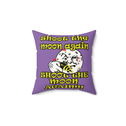 shoot the moon again - Faux Suede Square Pillow - (light purple)