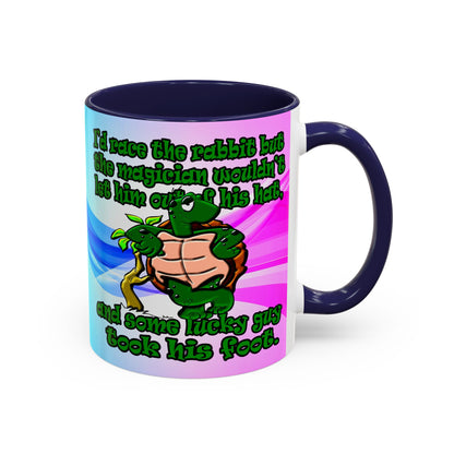 turtle race - Accent Mug (light blue-pink wave)