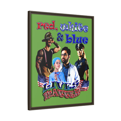 rw&b lives matter - framed canvas art (green)